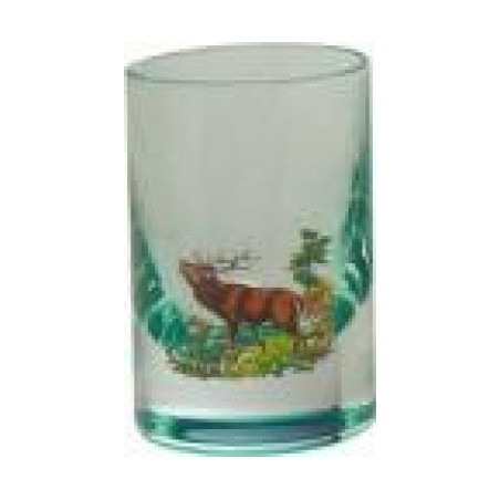 Stiklinių taurelių rinkinys su miško žvėrių dekoracija "žaluma" (6 vnt)