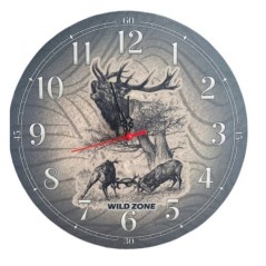 Laikrodis su besikaunančių elnių dekoracija 30 cm WILD ZONE M-374-1802