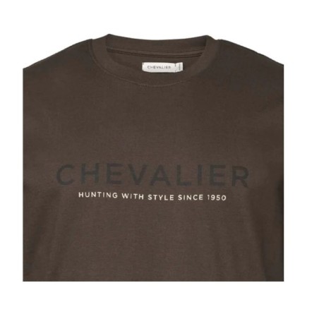 Marškinėliai CHEVALIER Logo Leather Brown
