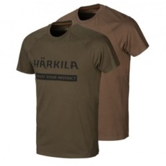 Marškinėliai Harkila logo 2-pack (Willow green/Slate brown)