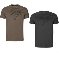 Marškinėliai HARKILA graphic 2-pack Brown granite/Phantom